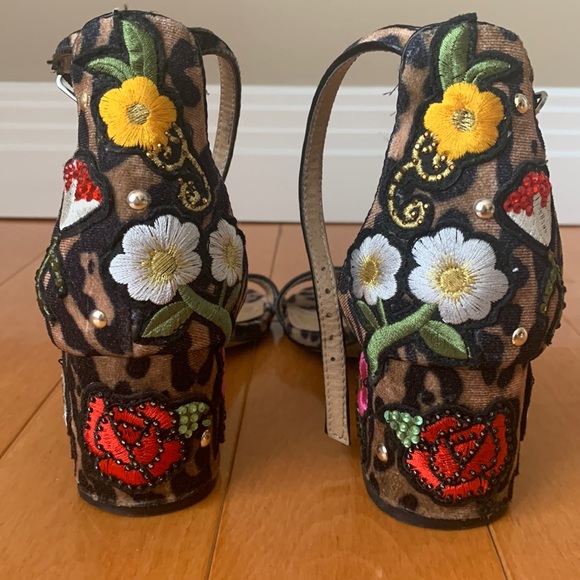 Steve Madden Velvet Women’s Inca Studded Leopard Block-Heel Sandals (2 inch) - Picture 2 of 5